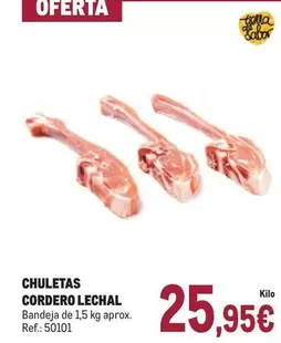 Oferta de Chuletas Cordero Lechal por 25,95€ en Makro