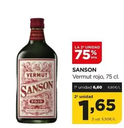 Oferta de Sanson - Vermut Rojo por 6,6€ en Alimerka