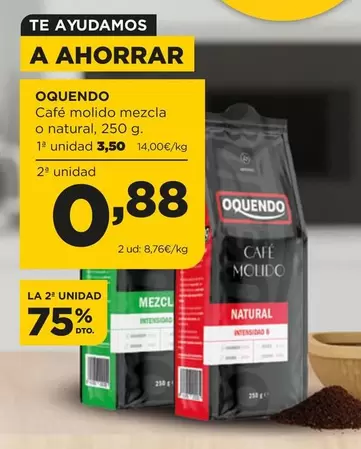 Oferta de Oquendo - Café Molido Mezcla O Natural por 3,5€ en Alimerka