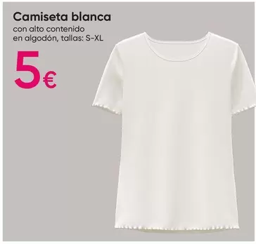 Oferta de Camiseta Blanca por 5€ en Pepco