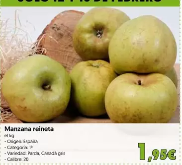 Oferta de Origen - Manzana Reineta por 1,95€ en Hiper Usera