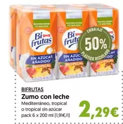 Oferta de Bifrutas - Zumo Con Leche por 2,29€ en Hiper Usera