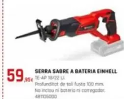 Oferta de Einhell - Serra Sabre A Bateria por 59,95€ en Fes Més