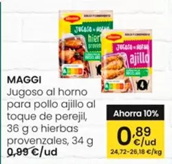 Oferta de Maggi - Jugoso Al Horno Para Pollo Ajillo Al Toque De Perejil por 0,89€ en Eroski