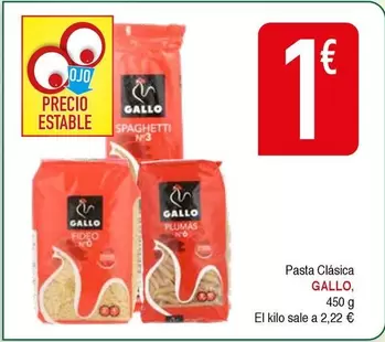 Oferta de Gallo - Pasta Clásica por 1€ en Masymas