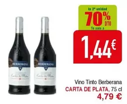 Oferta de Carta de plata - Vino Tinto Berberana por 4,79€ en Masymas