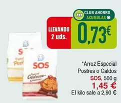 Oferta de Sos - Arroz Especial Postres O Caldos por 1,45€ en Masymas