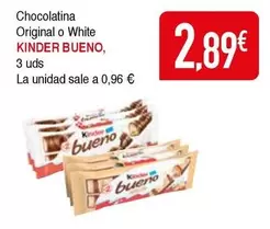 Oferta de Kinder - Bueno Chocolatina Original O White por 2,89€ en Masymas