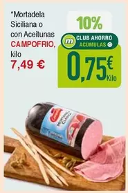 Oferta de Campofrío - Mortadela Siciliana O Con Aceitunas por 7,49€ en Masymas