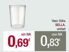 Oferta de Vaso Sidra por 0,69€ en Masymas