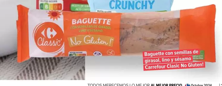 Oferta de Carrefour Classic - Baguette Con Semillas De Girasol Lino Y Sésamo No Gluten! en Carrefour Express