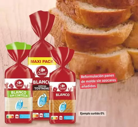 Oferta de Carrefour Classic - Reformulación Panes De Molde Sin Azúcares Añadidos en Carrefour Express