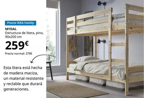 Oferta de Mydal Estructura De Litera por 259€ en IKEA