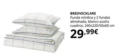 Oferta de Bredvecklare Funda Nórdica Y 2 Fundas Almohada, Blanco Azul/A Cuadros por 29,99€ en IKEA