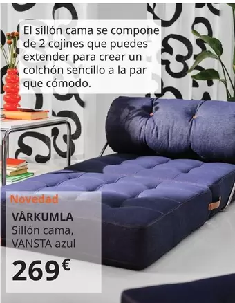 Oferta de Varkumla - Sillón Cama, Vansta Azul por 269€ en IKEA