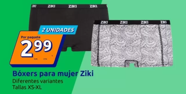 Oferta de Ziki - Boxers Para Mujer por 2,99€ en Action