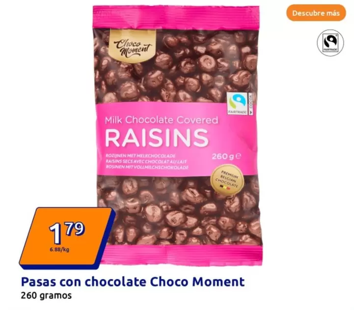 Oferta de Pasas Con Chocolate Choco Moment por 1,79€ en Action