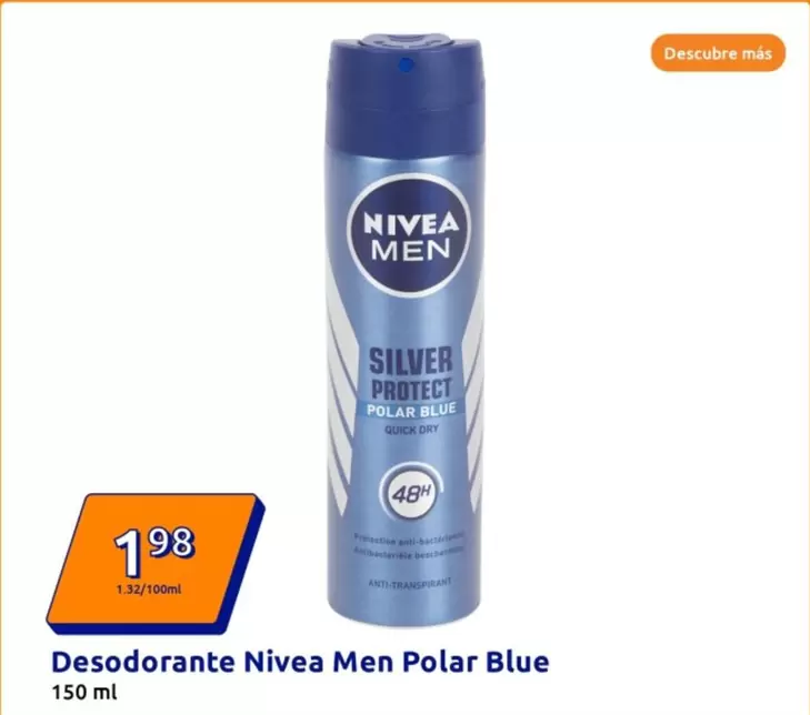 Oferta de Nivea - Desodorante Men Polar Blue por 1,98€ en Action