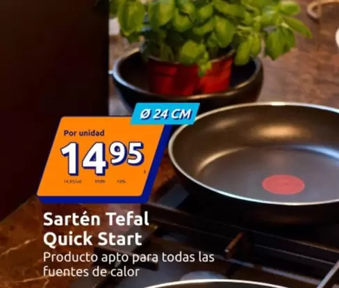 Oferta de Tefal - Sartén Quick Start 24 Cm por 14,95€ en Action