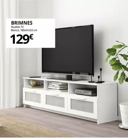 Oferta de Brimnes - Mueble Tv Blanco por 129€ en IKEA