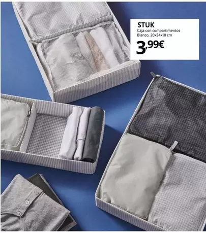 Oferta de Stuk Caja Con Compartimentos Blanco por 3,99€ en IKEA