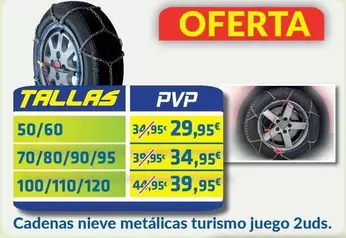 Oferta de Cadenas Nieve Metálicas Turismo Juego por 29,95€ en Aurgi