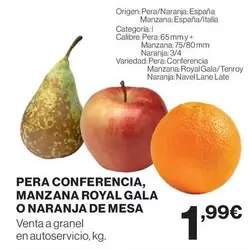 Oferta de Gala - Pera Conferencia, Manzana, Espanal Italia por 1,99€ en Hipercor