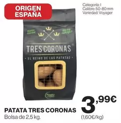 Oferta de Origen - Patata Tres Coronas por 3,99€ en Hipercor