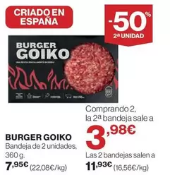 Oferta de Purina - Burger Goiko por 7,95€ en Hipercor