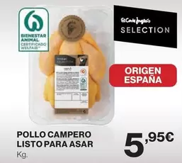 Oferta de Origen - Pollo Campero Listo Para Asar por 5,95€ en Hipercor