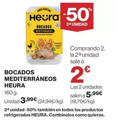 Oferta de Heura - Bocados Mediterráneos por 3,99€ en Hipercor