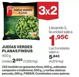 Oferta de Findus - Judias Verdes Planas por 2,92€ en Hipercor