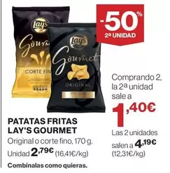 Oferta de Lay's - Patatas Fritas Gourmet por 2,79€ en Hipercor