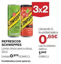 Oferta de Schweppes - Refrescos por 0,97€ en Hipercor