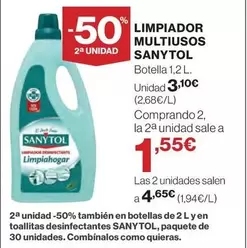 Oferta de Sanytol - Limpiador Multiusos por 3,1€ en Hipercor