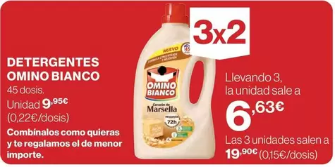 Oferta de Omino Bianco - Detergentes por 9,95€ en Hipercor