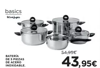 Oferta de Batería De 5 Piezas De Acero Inoxidable por 43,95€ en Hipercor