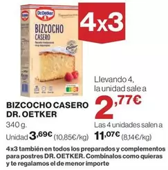 Oferta de Dr Oetker - Bizcocho Casero por 3,69€ en Hipercor