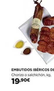 Oferta de Embutidos Ibéricos De Chorizo O Salchichón por 19,9€ en Hipercor