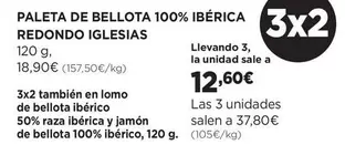 Oferta de Redondo Iglesias - Paleta De Bellota 100% Iberica por 18,9€ en Hipercor