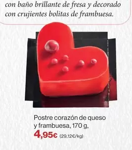 Oferta de Brillante - Postre Corazon De Queso Y Frambuesa por 4,95€ en Hipercor