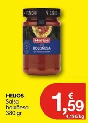 Oferta de Helios - Salsa Bolonesa por 1,59€ en CashDiplo