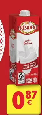 Oferta de Président - Leche Entera por 0,87€ en CashDiplo