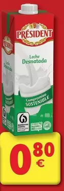 Oferta de Président - Leche Desnatada por 0,8€ en CashDiplo