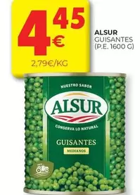 Oferta de Alsur - Guisantes por 4,45€ en CashDiplo