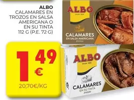 Oferta de Albo - Calamares En Trozos En Salsa Americana O En Su Tinta por 1,49€ en CashDiplo