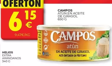 Oferta de Campos - Atún En Aceite De Girasol por 6,15€ en CashDiplo