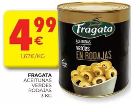 Oferta de Fragata - Aceitunas Verdes Rodajas por 4,99€ en CashDiplo