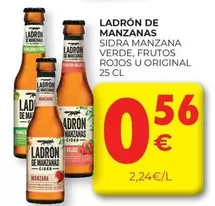 Oferta de Ladrón de Manzanas - Sidra Manzana Verde, Frutos Rojos U Original por 0,56€ en CashDiplo