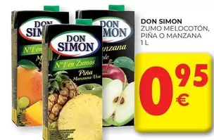 Oferta de Don Simón - Zumo Melocoton, Pina O Manzana por 0,95€ en CashDiplo